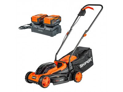 Газонокосилка аккумуляторная Skiper KW320 (32 см, бесщет. двиг, 2акк*4 а/ч*21в)